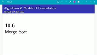 UIUC CS 374 FA 20 106 Merge sort [upl. by Inahpets]