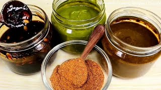 How to make Street Style 3 Secret Chat Chutney Recipes amp Magic Masala Recipe for Any Chaat Recipe [upl. by Enelime]