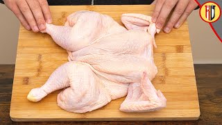 How to cut a whole chicken to lay flat  Spatchcock Chicken [upl. by Herates]