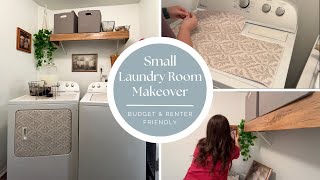 Budget Friendly amp Renter Friendly Small Laundry Room Makeover  Small Space Living [upl. by Ut]