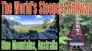 Scenic World Katoomba  The Worlds Steepest Railway in the Blue Mountains NSW Australia [upl. by Eirotal]