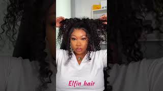 GLUELESS 360 Frontal Wig  MESSY BUN Tutorial  Invisible Drawstring [upl. by Einatsed]