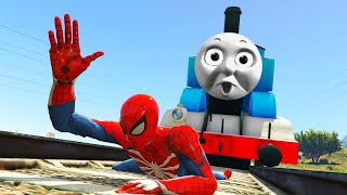 Thomas amp Friends Accidents Will Happen With SpiderMan [upl. by Naryk237]