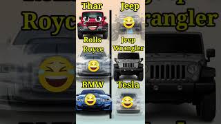 Thar vs Jeep Wrangler ❓ shorts thar comparison [upl. by Orth]