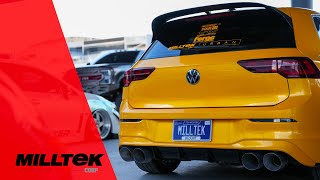 Mk8 Golf R NonResonated Road vs Race Muffler  Milltek [upl. by Anirdnaxela]