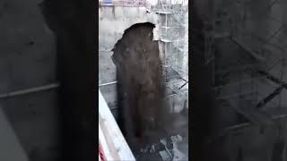 Retaining wall fail jjsafetyllc safetyfirst retainingwallfail constructionfail [upl. by Laefar]