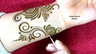 Latest Easy and Unique Gulf Mehndi Design for Hand Arham Mehndi Designs [upl. by Odragde]