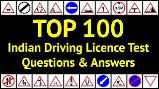 Top 100 Indian Driving Licence Test Questions amp Answers  RTO Exam  Learners License  India Quiz [upl. by Eetnwahs]