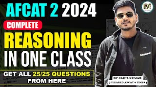 AFCAT 2 2024 Reasoning Marathon Class  AFCAT Complete Reasoning in one class by Sahil Sir [upl. by Navets967]