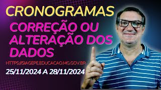 Cronogramas Correção ou alteração dos dados Lista de Classificação Para Contratação SEEMG 2025 [upl. by Allisurd678]