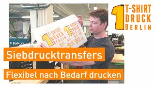 Siebdrucktransfer als TransferDruckVerfahren zur Bedruckung von Arbeits und Freizeitkleidung [upl. by Ahsirat]