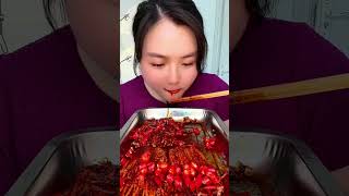 Eating Food Enoki Mushroom With Spicist Chilli Spicy  ASMR MUKBANG [upl. by Franzen]