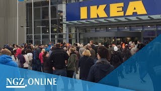 Großer Andrang bei der IkeaEröffnung in Kaarst [upl. by Stefania]