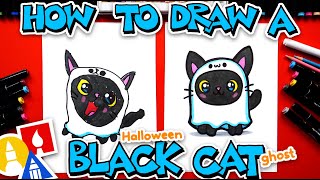 How To Draw A Black Cat Ghost [upl. by Mcgean]