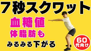 【60代向け】7秒スクワット！血糖値もさがる！？クォータースクワットでダイエット！週２回でOK【6分】 [upl. by Lamont981]