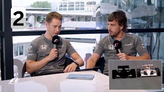 McLarens Fernando Alonso and Stoffel Vandoorne  F1 Grill The Grid [upl. by Odnalro]