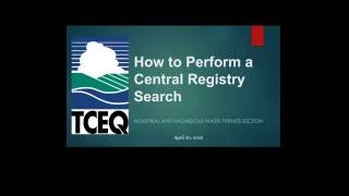 How to Perform a Central Registry Search [upl. by Leiser]