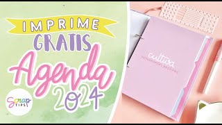 Cómo imprimir 🖨 Agenda 2024 🎀📒  Parte 1  Descarga archivo PDF GRATIS  SCRAPtips [upl. by Sigfrid]