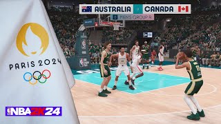 Australia vs Canada  Olympics 2024 Basketball  Group A  NBA 2K24 [upl. by Ponce]