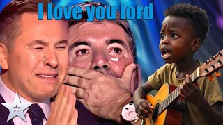 African kid singing Emotional worship song on agt stage 😢 [upl. by Ammadis264]