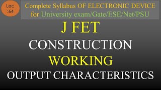 Lec64 Construction and Working of JFET amp Output Characteristics  EDC  R K Classes  Hindi [upl. by Mccully]