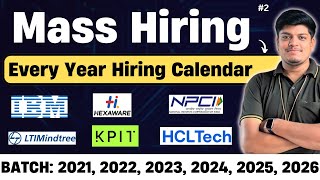 🔥Mass Hiring IBM KPIT NPCI LampT HCLTech Hexaware Calendar  BATCH 20212026 Updates  PART2 [upl. by Gussie]