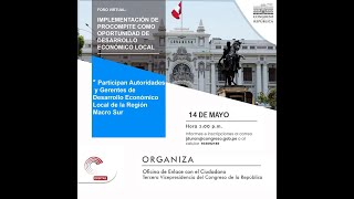 Foro Virtual I Implementación de PROCOMPITE como oportunidad de desarrollo económico local [upl. by Annehs]