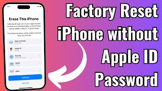 How to Factory Reset iPhone without Apple ID Password 2023 [upl. by Ahsinhoj]