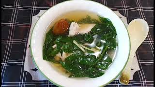 枸杞葉雞片湯 Wolfberry Leaves Chicken Soup 這樣煮法的枸杞湯十分清甜有益My unique way of preparing a tasty healthy soup 😋 [upl. by Esinrahs233]