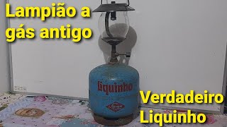 Lampião a gás Antigo marca Aladim Botijão P2 GLP Liquinho Liquigás Raridades [upl. by Niotna462]