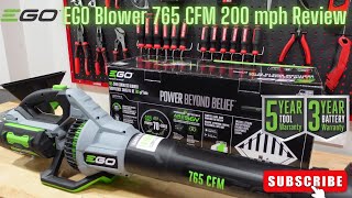 Best Blower Ego 765 CFM 200 mph Review LB7654 [upl. by Yenreit]