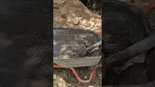 Concrete mixing asmr  Crafty Lab Homestead concrete in a wheelbarrow [upl. by Miett]