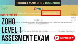 ZOHO Product Marketing LEVEL 1 ONLINE ASSESSMENT  How to prepare  SYLLABUS for LEVEL 1 VERY EASY [upl. by Rheims863]