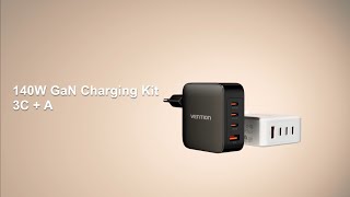 4Port USB C  C  C  A GaN Charging Kit 140W140W30W30W EUPlug FEI [upl. by Hadeis]