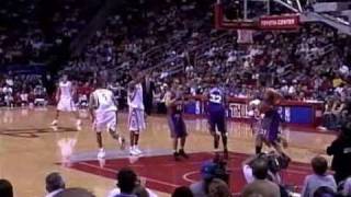 Funny McGrady at the free throw line Amare got punked [upl. by Boak]