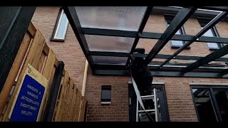 32 polycarbonaat plaat op uitbouw installeren [upl. by Donegan]