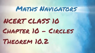 NCERT CLASS 10 CHAPTER 10 THEOREM 102 [upl. by Kitchen]