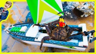 Lego Sailboat Attacked by Crab [upl. by Ljoka]