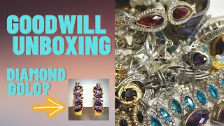 Goodwill Jewelry Unboxing SGW Pennsylvania Gold Diamonds Sterling Amethyst [upl. by Tavi]