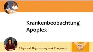 Krankenbeobachtung für die Pflege von Menschen mit Apoplex hier Hemiparese [upl. by Nesilla]