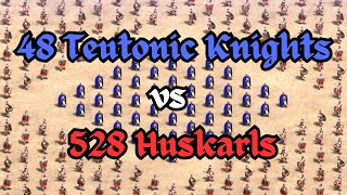 48 Teutonic Knights vs 528 Huskarls  Age of Empires 2 [upl. by Itnaihc]