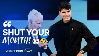 McEnroe STUNS Alcaraz with Spanish insult 🤣🍿  OnCourt Interview  Australian Open 2024 🇦🇺 [upl. by Ayrad]