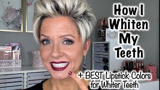 My Teeth Whitening Secret  BEST Lipstick Colors for Whiter Teeth [upl. by Tabby354]