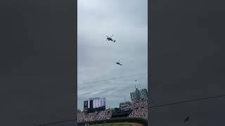 Flyover at Wrigley Field on the 4th of July wrigleyfield mlb usa [upl. by Ahsal]