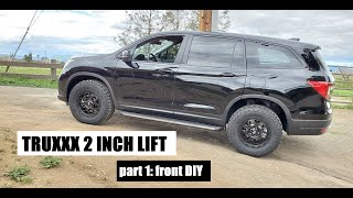 Truxxx Spacer Lift DIY part 1  2019 Honda Pilot Passport Ridgeline [upl. by Crispa356]