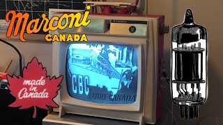 RARE 1960s Canadian Marconi 11” Portable Vacuum Tube TV Unboxing amp Setup Possibly NOS [upl. by Yeliw]