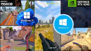 Win10 vs Win11 7950X3D amp RTX 4090  CS2 Valorant Fortnite Warzone POE  Process Lasso method [upl. by Hnil]