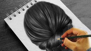 6 Easy Steps to Level Up Your Realistic Hair Drawing  Basic Technique for Hair Drawing [upl. by Nomma]