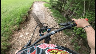 Bikepark Oberammergau  top to bottom Downhill lap  Mudparty  Hero8  4k [upl. by Nekial]