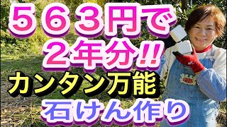 たった560円で約2年以上も使うことができる石けんをご紹介。体にも髪にも使え、食器用洗剤など万能な石けん！物価高に最適です！※この石けんの作り方や使い方は注意点があります。詳しくは説明欄をご覧下さい [upl. by Intirb]